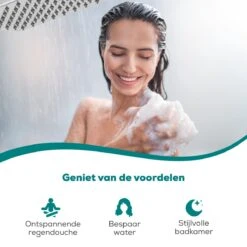 Merkloos Regendouchekop XL - Met Slang En Houder - Vierkant - ø 28 Cm - Handdouche - Hoge Druk -Badkamer Kast Winkel 1200x1200 2735