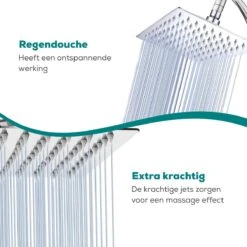 Merkloos Regendouchekop XL - Met Slang En Houder - Vierkant - ø 28 Cm - Handdouche - Hoge Druk -Badkamer Kast Winkel 1200x1200 2736