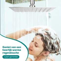 Merkloos Regendouchekop XL - Met Slang En Houder - Vierkant - ø 28 Cm - Handdouche - Hoge Druk -Badkamer Kast Winkel 1200x1200 2739