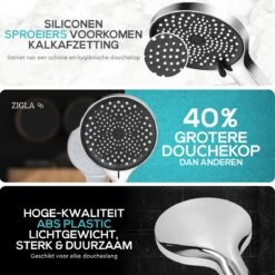 ZIGLA - Waterbesparende Douchekop - Douchekoppen - Regendouche - Hoge Druk - 3 Standen - Handdouche - Chrome -Badkamer Kast Winkel 1200x1200 2759
