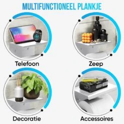 Strex WC Rolhouder Met Plankje - Zilver - Zelfklevend / Boren / Zonder Boren - Toiletrolhouder - WC Papier Houder -Badkamer Kast Winkel 1200x1200 276