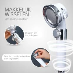 Rebela | Douchekop | Douchekop Waterbesparend | Douchekop Filter | Pressurized Shower Head| Wit -Badkamer Kast Winkel 1200x1200 2763
