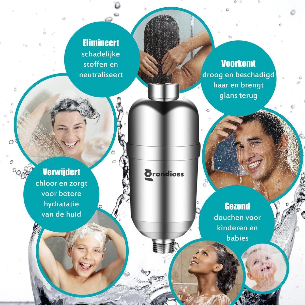 Universele Douchefilter Met Anti Kalk Filter En 15 Filtratie Lagen 5 Universele Douchefilter Met Anti Kalk Filter En 15 Filtratie Lagen - Afbeelding 5