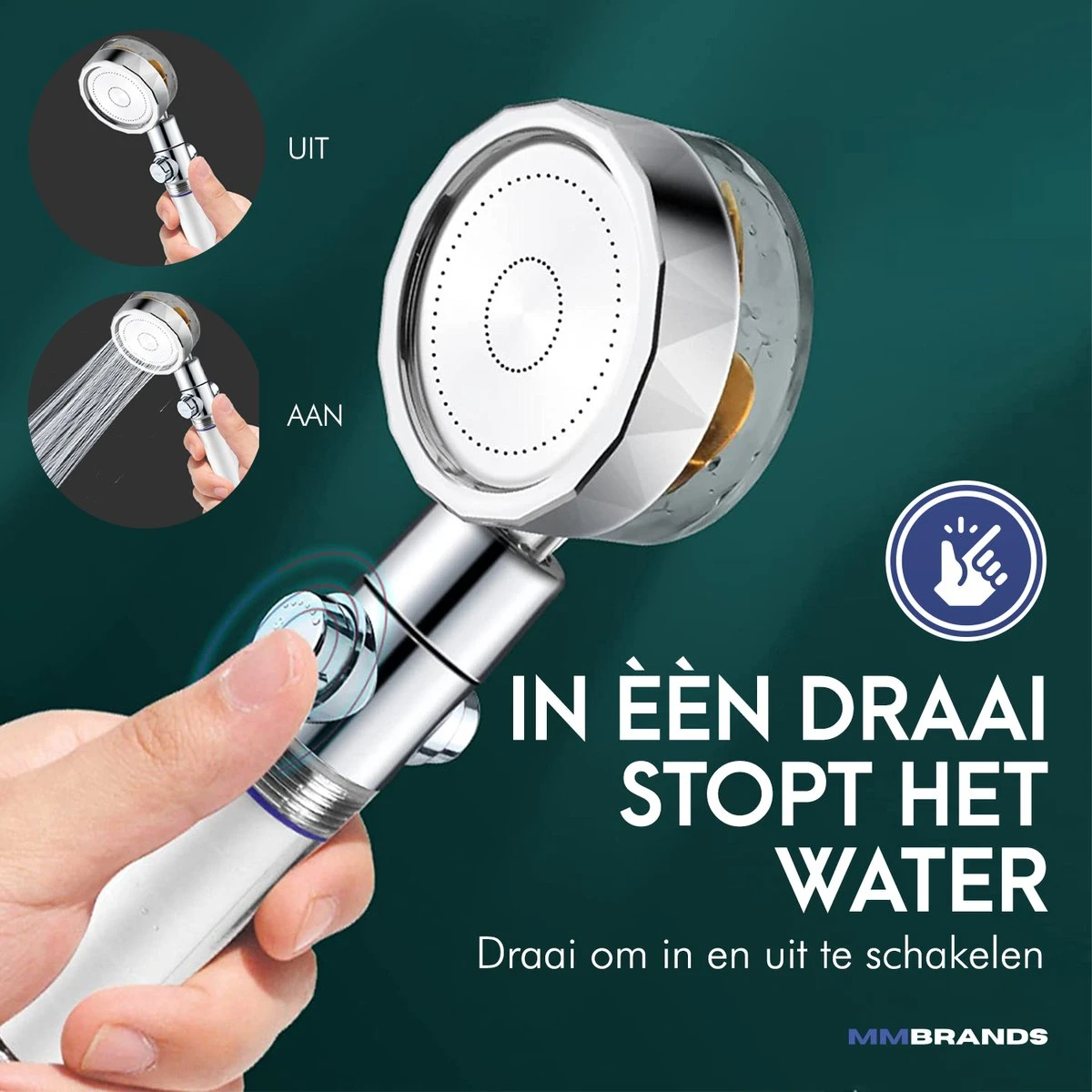 MM Brands Waterbesparende Douchekop - Handdouche Met Hoge Druk - Regendouche Waterbesparend 3 MM Brands Waterbesparende Douchekop - Handdouche Met Hoge Druk - Regendouche Waterbesparend - Afbeelding 3