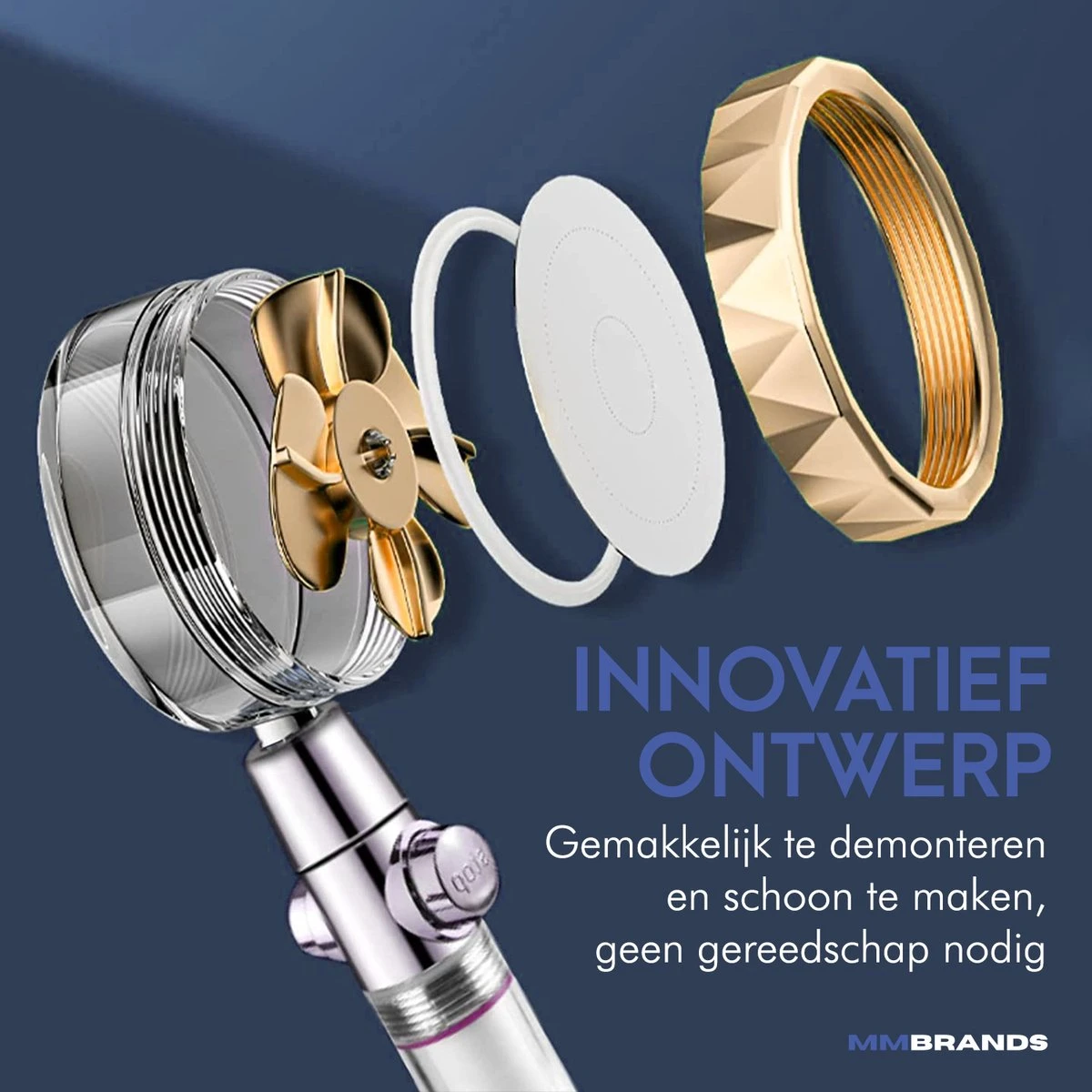 MM Brands Waterbesparende Douchekop - Handdouche Met Hoge Druk - Regendouche Waterbesparend 5 MM Brands Waterbesparende Douchekop - Handdouche Met Hoge Druk - Regendouche Waterbesparend - Afbeelding 5