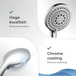 TUBSUN Waterbesparende Douchekop - Handdouche - Regendouche - 50% Waterbesparend - 5 Sproeistanden -Badkamer Kast Winkel 1200x1200 2810