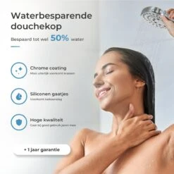 TUBSUN Waterbesparende Douchekop - Handdouche - Regendouche - 50% Waterbesparend - 5 Sproeistanden -Badkamer Kast Winkel 1200x1200 2815