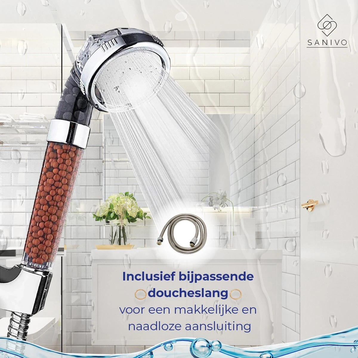 Waterbesparende Douchekop Ionische Douchekop Incl. Doucheslang - Douchefilter - Waterfilter - Handdouche - Met Mineraalstenen - Douchekop Met Slang – Transparant – Incl. Doucheslang 4 Waterbesparende Douchekop Ionische Douchekop Incl. Doucheslang - Douchefilter - Waterfilter - Handdouche - Met Mineraalstenen - Douchekop Met Slang – Transparant – Incl. Doucheslang - Afbeelding 4