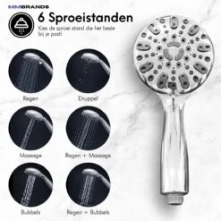 MM Brands Douchekop - Waterbesparend - Regendouche - 6 Standen - Chroom 10 MM Brands Douchekop - Waterbesparend - Regendouche - 6 Standen - Chroom -Badkamer Kast Winkel 1200x1200 2834