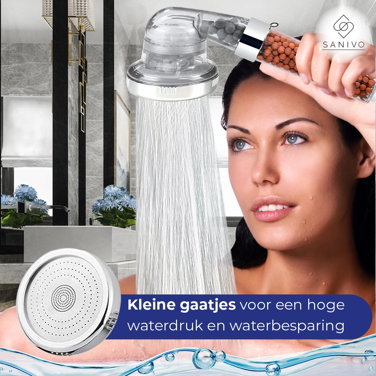 Waterbesparende Douchekop Met Mineraalstenen Ionische Douchekop – Douchefilter - Waterfilter - Handdouche - Hogedruk Douchekop – Transparant 3 Waterbesparende Douchekop Met Mineraalstenen Ionische Douchekop – Douchefilter - Waterfilter - Handdouche - Hogedruk Douchekop – Transparant - Afbeelding 3