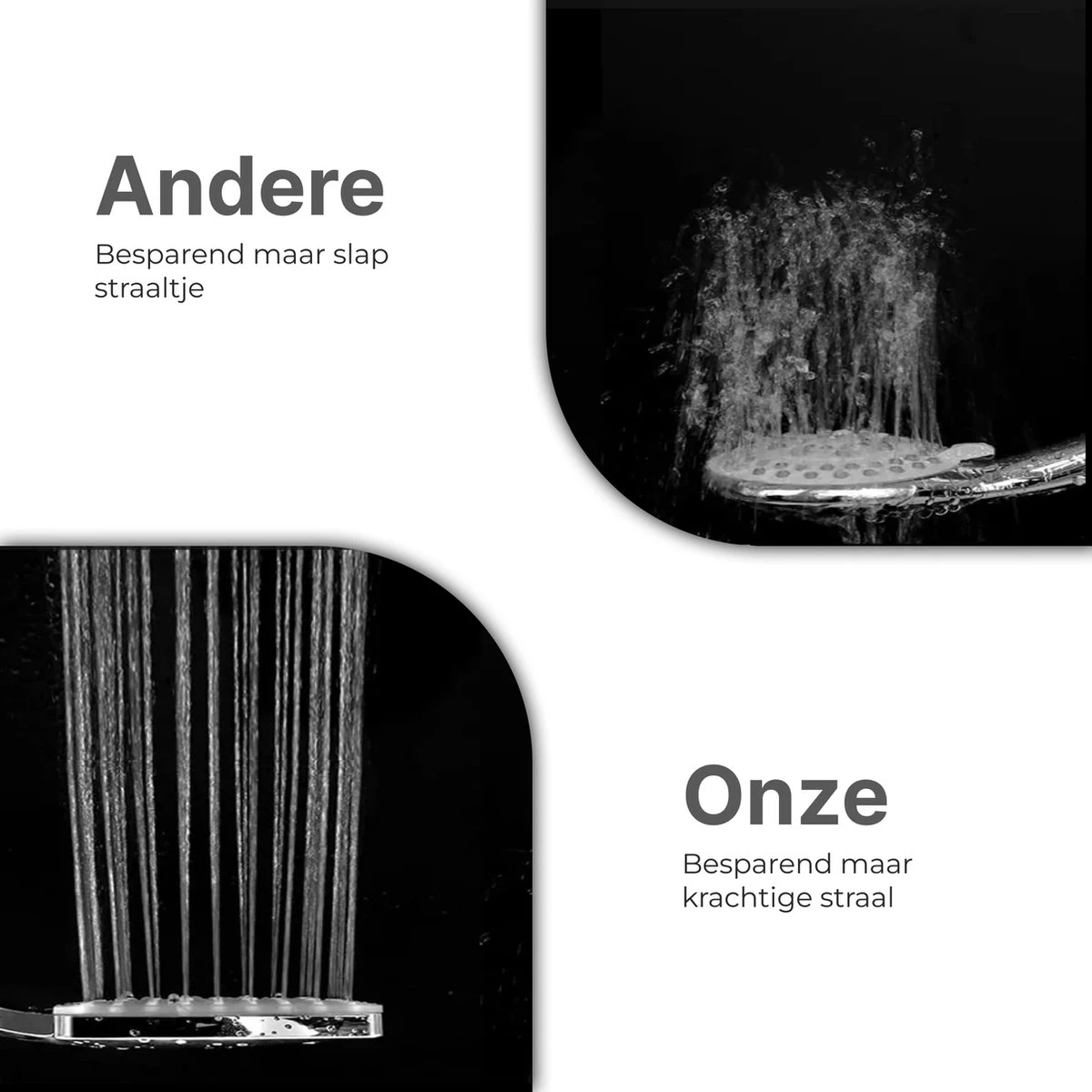 MaatWorkz - Waterbesparende Douchekop Vierkant + Douchetimer - Hoge Waterdruk - Luxe Design - 6 Standen 4 MaatWorkz - Waterbesparende Douchekop Vierkant + Douchetimer - Hoge Waterdruk - Luxe Design - 6 Standen - Afbeelding 4