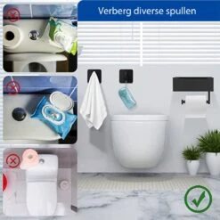 STARMAN WC Rolhouder - Toiletrolhouder Zwart - Badkamer Accessoires - WC Papier Houder -Badkamer Kast Winkel 1200x1200 290