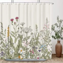 3BMT Douchegordijn Design - Bloemen - 180 X 200 Cm - Met Ringen -Badkamer Kast Winkel 1200x1200 2948