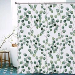 Douchegordijn - Badkamer Accessoires - Eucalyptus - 180x200 Cm -Badkamer Kast Winkel 1200x1200 2958