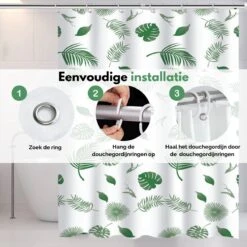 VAIVE Douchegordijn Groen 180x200 - Anti Schimmel - Douchegordijnen - Ringen -Badkamer Kast Winkel 1200x1200 3008