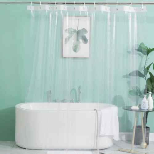 3BMT Douchegordijn Met Ringen - Transparant - 180 X 200 Cm