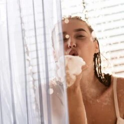 3BMT Douchegordijn Met Ringen - Transparant - 180 X 200 Cm -Badkamer Kast Winkel 1200x1200 3033