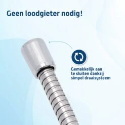 Saqu Express Doucheslang 200 Cm - Chroom -Badkamer Kast Winkel 1200x1200 3054