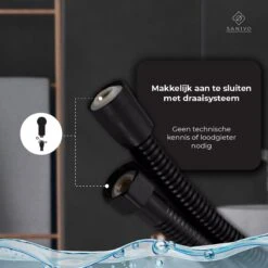 Doucheslang 150 Cm Chroom Zwart – Metaal – Anti-knik – Draaiaansluiting -Badkamer Kast Winkel 1200x1200 3059