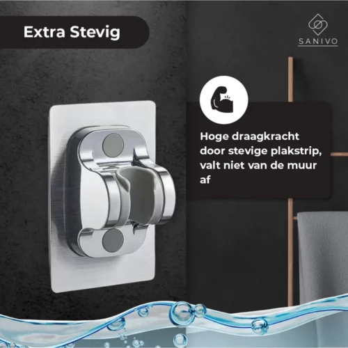 Douchekophouder Chroom Zelfklevend – Verstelbaar – Handdouchehouder – Douchekop Houder Zonder Boren -Badkamer Kast Winkel 1200x1200 3142