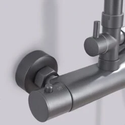 LOMAZOO Regendouche Met Thermostaatkraan - Douche Badkamer - Gun Metal / Antraciet [LYNN] -Badkamer Kast Winkel 1200x1200 3173