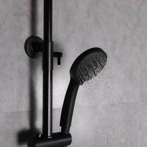 SAAR Opbouw Douche Set - Rond - Thermostaatkraan - Glijstang - Regendouche - Handdouche - Mat Zwart 9 SAAR Opbouw Douche Set - Rond - Thermostaatkraan - Glijstang - Regendouche - Handdouche - Mat Zwart -Badkamer Kast Winkel 1200x1200 3182