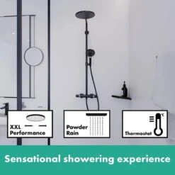 Hansgrohe Crometta S 240 Showerpipe - 1jet - Incl. Thermostaat - Chroom -Badkamer Kast Winkel 1200x1200 3199