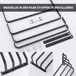 Merkloos Handdoekrek 4-armig | Handdoekrek Badkamer | Handdoekrek Zwart | Handdoekstang | Handdoekhouder | Handdoekenrek | Badkamer Accessoires Zwart | Inclusief Montage | Matte Zwart Collection 2022 -Badkamer Kast Winkel 1200x1200 320