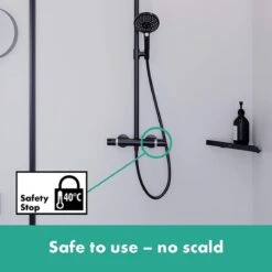 Hansgrohe Crometta S 240 Showerpipe - 1jet - Incl. Thermostaat - Chroom -Badkamer Kast Winkel 1200x1200 3200