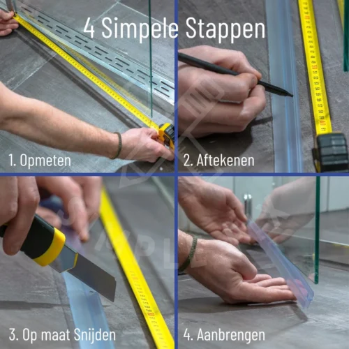 Simple Fix Lekstrip - Douchestrip - Waterkering - 80CM Lang - 6MM Glasdikte - Lekdorpel & Dubbele Middenlip -Badkamer Kast Winkel 1200x1200 3204