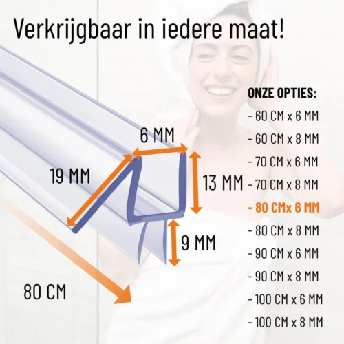 Simple Fix Lekstrip - Douchestrip - Waterkering - 80CM Lang - 6MM Glasdikte - Lekdorpel & Dubbele Middenlip -Badkamer Kast Winkel 1200x1200 3205