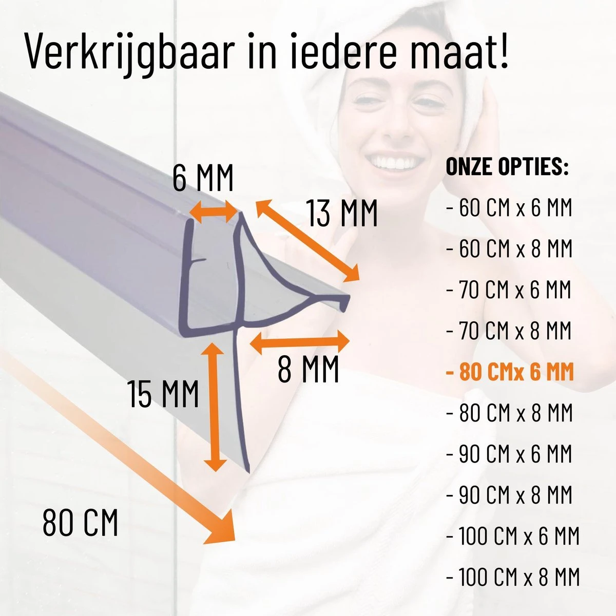 Simple Fix Lekstrip - Douchestrip - Waterkering - 80CM Lang - 6MM Glasdikte - Lekdorpel 6 Simple Fix Lekstrip - Douchestrip - Waterkering - 80CM Lang - 6MM Glasdikte - Lekdorpel - Afbeelding 6