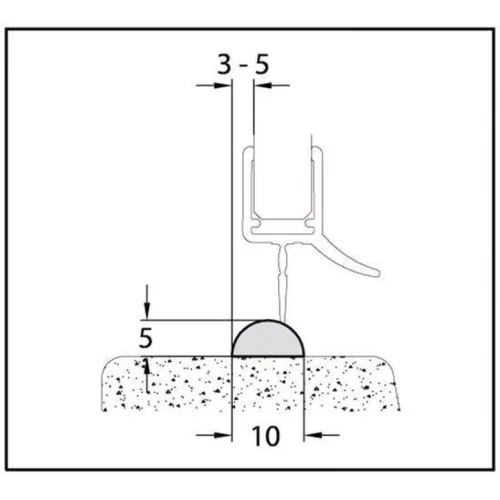 Douche En Bad Dorpel 5x10mm Niet Zelfklevend 1 Meter -Badkamer Kast Winkel 1200x1200 3219