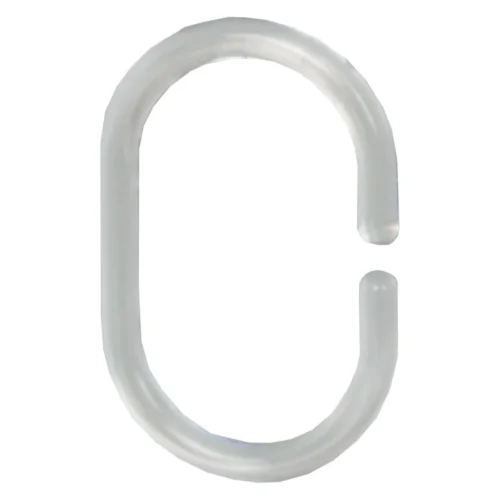 Differnz Douchegordijnringen - Transparant - Kunststof - 6 X 4 Cm - 12 Stuks -Badkamer Kast Winkel 1200x1200 3223