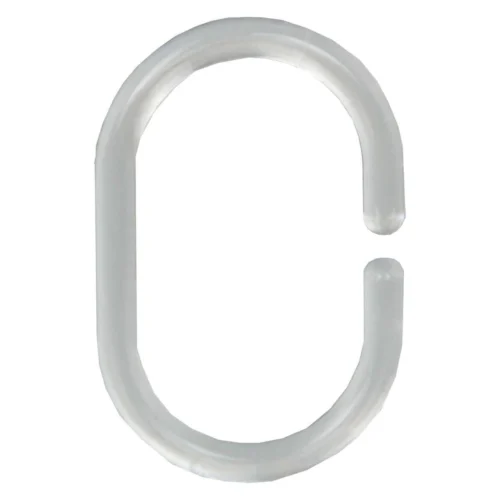 Differnz Douchegordijnringen - Transparant - Kunststof - 6 X 4 Cm - 12 Stuks -Badkamer Kast Winkel 1200x1200 3224