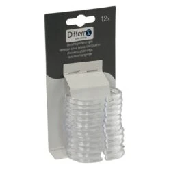 Differnz Douchegordijnringen - Transparant - Kunststof - 6 X 4 Cm - 12 Stuks -Badkamer Kast Winkel 1200x1200 3227