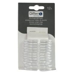 Differnz Douchegordijnringen - Transparant - Kunststof - 6 X 4 Cm - 12 Stuks -Badkamer Kast Winkel 1200x1200 3229