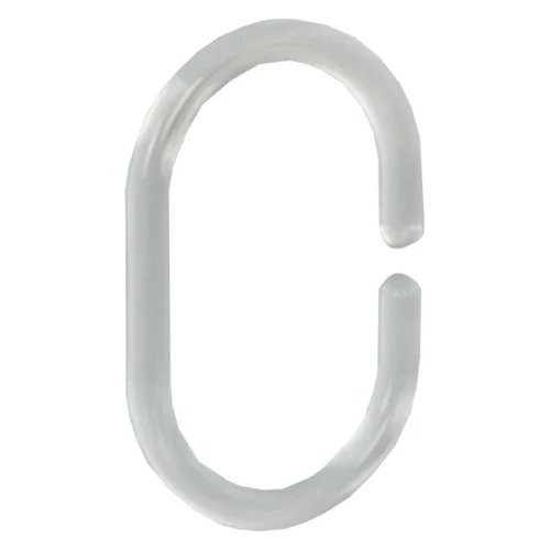 Differnz Douchegordijnringen - Transparant - Kunststof - 6 X 4 Cm - 12 Stuks -Badkamer Kast Winkel 1200x1200 3231