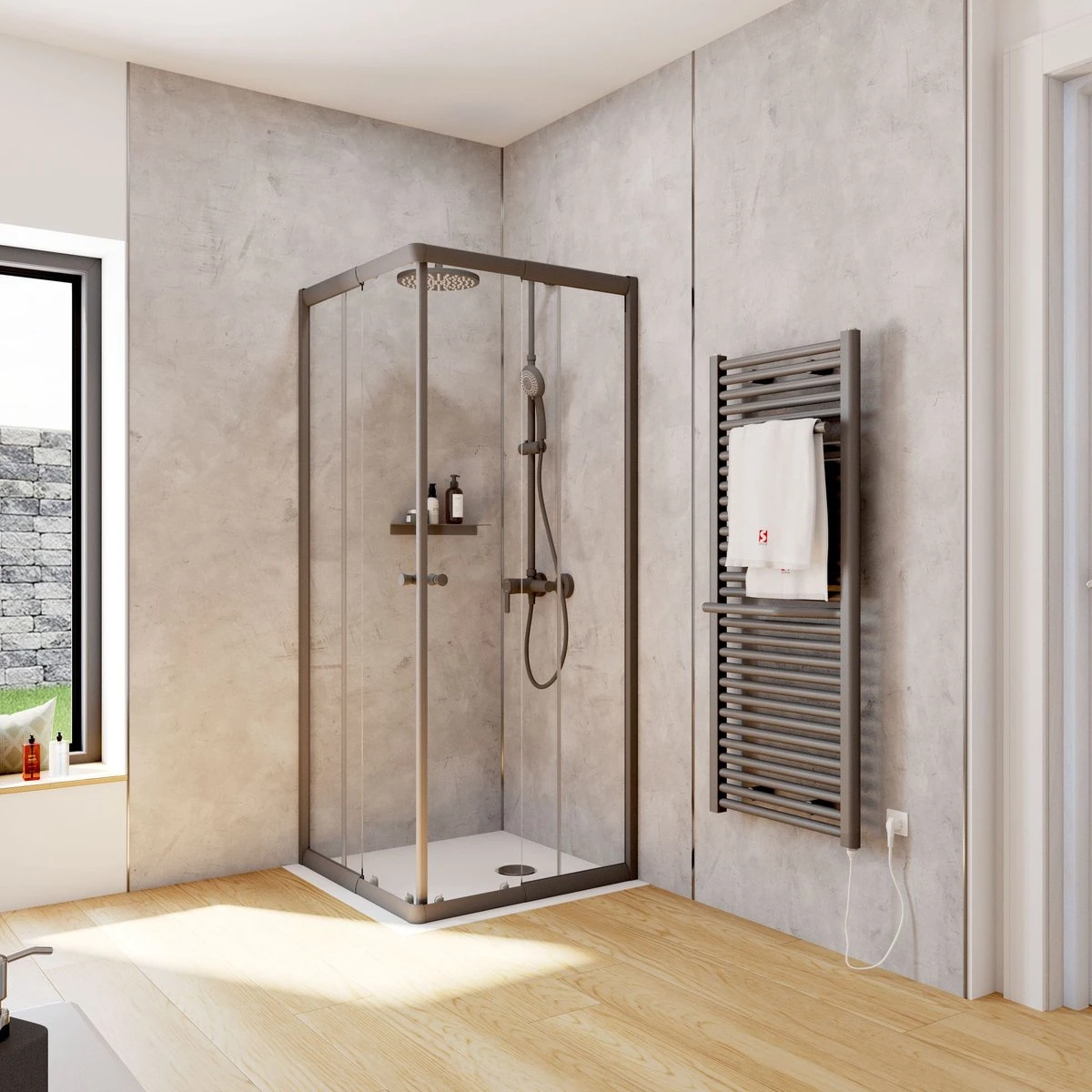 Schulte Douchecabine - Sunny Hoekinstap Met Schuifdeuren - Groot Verstelbereik 73,5 Tot Max. 88,5 Cm - Hoogte 180 Cm - Zwarte Profiel Met Helder Veiligheidsglas - Montage Op Douchebak Of Direct Op De Douchevloer 2 Schulte Douchecabine - Sunny Hoekinstap Met Schuifdeuren - Groot Verstelbereik 73,5 Tot Max. 88,5 Cm - Hoogte 180 Cm - Zwarte Profiel Met Helder Veiligheidsglas - Montage Op Douchebak Of Direct Op De Douchevloer - Afbeelding 2