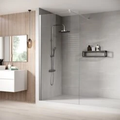 Merkloos Inloopdouche Florida 60 X 200cm Douchewand Chroom -Badkamer Kast Winkel 1200x1200 3277