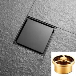Moderne Doucheput Deksel - Verborgen Douche Afvoerputje - Roestvrij Staaldouche - Messing Afvoerputje - Industrieel - Mat Zwart Afvoerputje Douche - Deksel Afvoerput Douche - Mat Zwart
