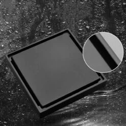 Moderne Doucheput Deksel - Verborgen Douche Afvoerputje - Roestvrij Staaldouche - Messing Afvoerputje - Industrieel - Mat Zwart Afvoerputje Douche - Deksel Afvoerput Douche - Mat Zwart -Badkamer Kast Winkel 1200x1200 3296