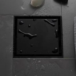 Moderne Doucheput Deksel - Verborgen Douche Afvoerputje - Roestvrij Staaldouche - Messing Afvoerputje - Industrieel - Mat Zwart Afvoerputje Douche - Deksel Afvoerput Douche - Mat Zwart -Badkamer Kast Winkel 1200x1200 3302