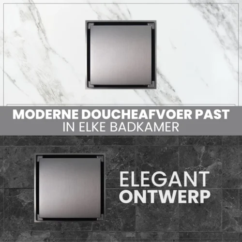 Lenga Doucheput Antraciet Vierkant - 10x10 Cm - Moderne Douche Put - Stankafsluiter - Afvoerput - Douchegoot - Doucherooster - Douchedrain -Badkamer Kast Winkel 1200x1200 3330