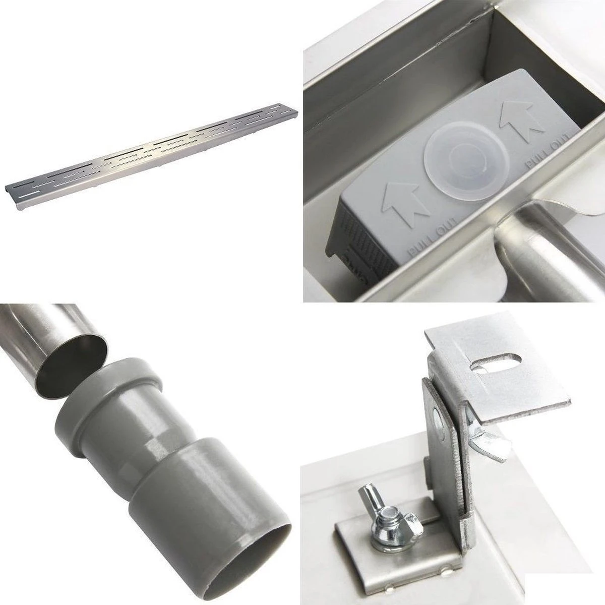 Aloni RVS Douchegoot Flens Met Uitneembaar Sifon 80cm 4 Aloni RVS Douchegoot Flens Met Uitneembaar Sifon 80cm - Afbeelding 4