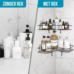 Strex Doucherek Hoekvorm - 2 Stuks - Bevestigen Zonder Boren Of Schroeven -Badkamer Kast Winkel 1200x1200 334