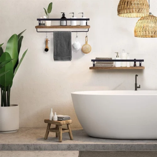 Zwevende Wandplank - 2 Stuks - 40cm - Handdoekhouder En 8 Haakjes - Badkamerplank Decoratieve Muur Opbergplanken Voor Badkamer Slaapkamer, Woonkamer, Keuken Plank 15 Zwevende Wandplank - 2 Stuks - 40cm - Handdoekhouder En 8 Haakjes - Badkamerplank Decoratieve Muur Opbergplanken Voor Badkamer Slaapkamer, Woonkamer, Keuken Plank -Badkamer Kast Winkel 1200x1200 3353