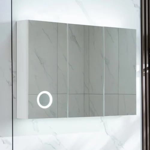 Merkloos Spiegelkast Badkamer - Spiegelkast - Badkamermeubel - Spiegelkast Met Verlichting - 100 X 70 Cm