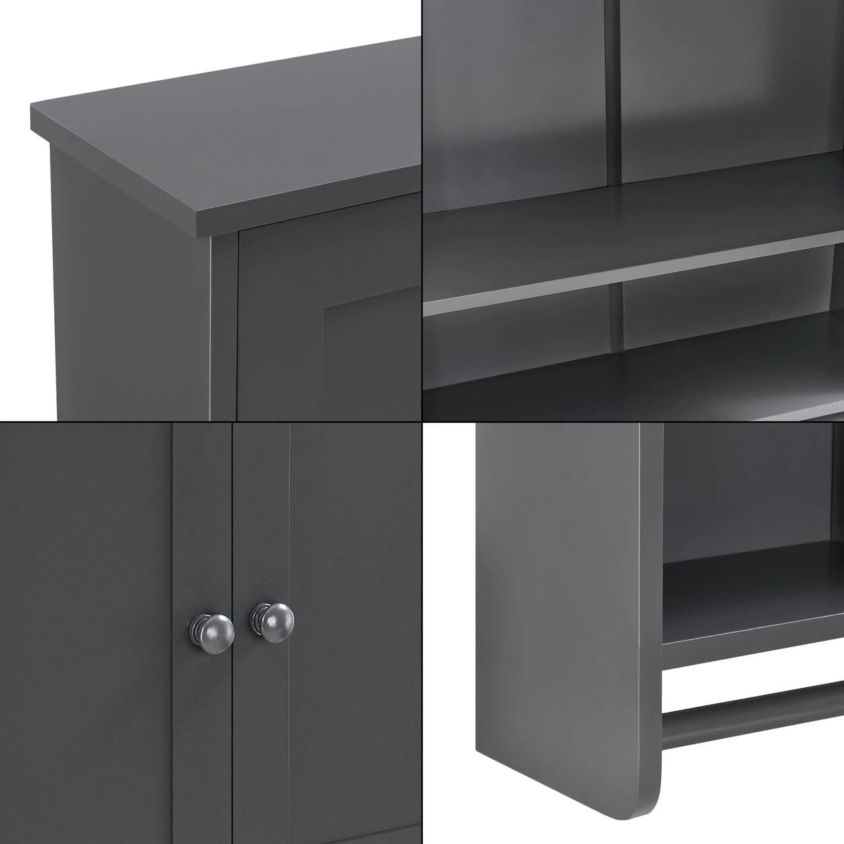 Badkamerkast Steyr Voor Wandmontage 65x48,7x14,5 Cm Donkergrijs 6 Badkamerkast Steyr Voor Wandmontage 65x48,7x14,5 Cm Donkergrijs - Afbeelding 6