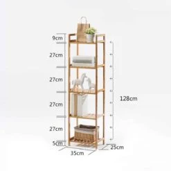 SensaHome Badkamerrek - Bamboe Design – Badkamerkast Met 5 Planken